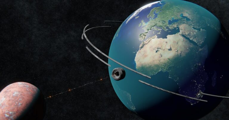 Terra E Marte Com Aneis Orbitais No Espaco jCsuOw8IHmQ